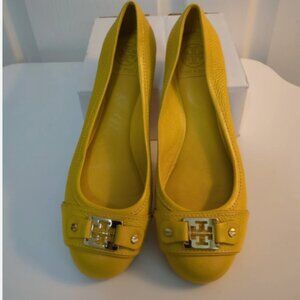 Tory Burch Women's Yellow Slip-On Leather Loafer, Size 8.5, EUC